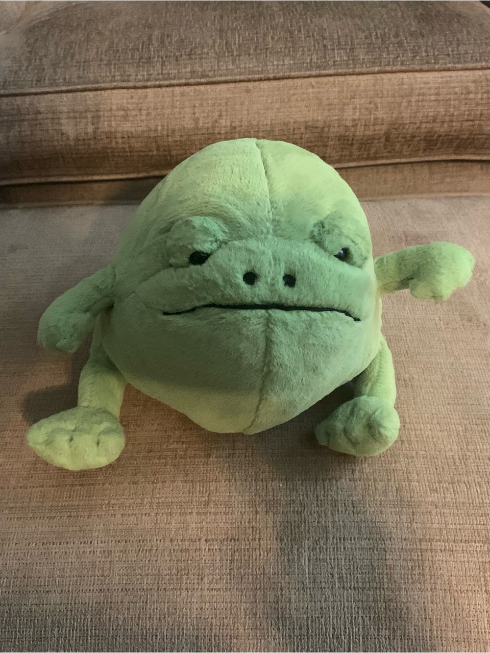 Rare Retired Authentic Jellycat Ricky Rain Frog Green Grumpy Plush Toy